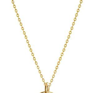 Initial Necklace for Women Round 11MM Coin Disc Double Side Engraved Letter A-Z